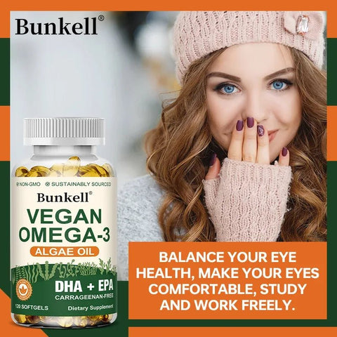 Vegan Omega-3 - Heart and Brain Support Bunkell Adults Vitality - nutriamazonia