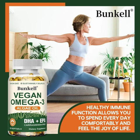 Vegan Omega-3 - Heart and Brain Support Bunkell Adults Vitality - nutriamazonia