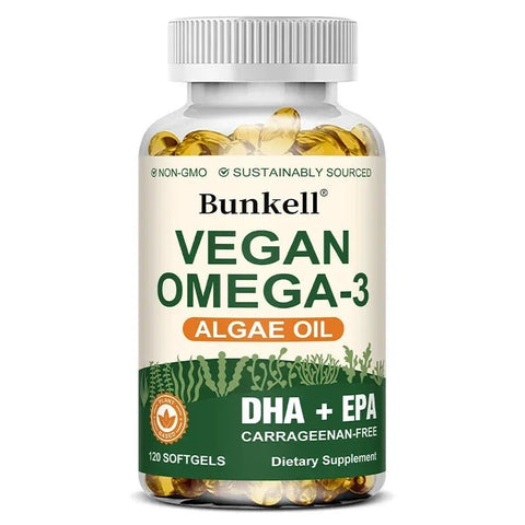 Vegan Omega-3 - Heart and Brain Support Bunkell Adults Vitality - nutriamazonia