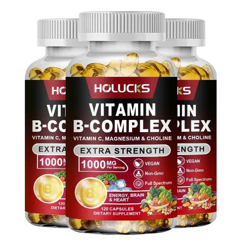 Vitamin B Complex - Energy Support Holucks Adults Vitality - nutriamazonia
