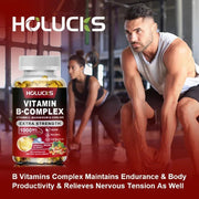 Vitamin B Complex - Energy Support Holucks Adults Vitality - nutriamazonia