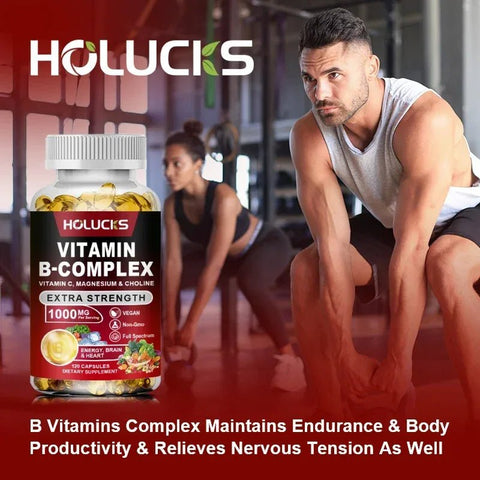 Vitamin B Complex - Energy Support Holucks Adults Vitality - nutriamazonia