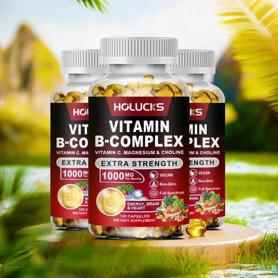Vitamin B Complex - Energy Support Holucks Adults Vitality - nutriamazonia
