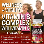 Vitamin B Complex - Energy Support Holucks Adults Vitality - nutriamazonia