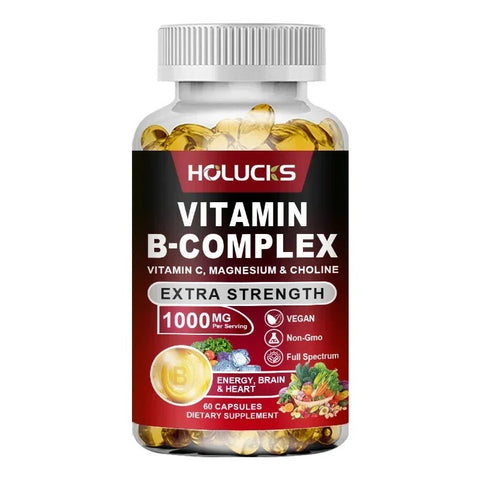 Vitamin B Complex - Energy Support Holucks Adults Vitality - nutriamazonia