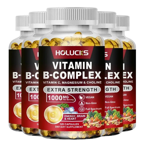 Vitamin B Complex - Energy Support Holucks Adults Vitality - nutriamazonia