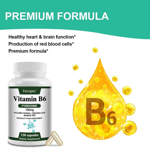 Vitamin B6 - Immunity Mood Support Tecepec Adults Boost - nutriamazonia