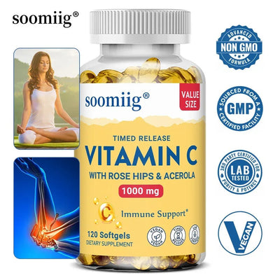 Vitamin C Timed Release - Two-Stage Absorption For Daylong Immunity Soomiig Adults Vitality - nutriamazonia