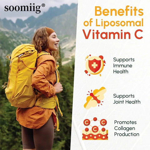 Vitamin C Timed Release - Two-Stage Absorption For Daylong Immunity Soomiig Adults Vitality - nutriamazonia