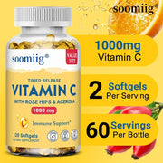 Vitamin C Timed Release - Two-Stage Absorption For Daylong Immunity Soomiig Adults Vitality - nutriamazonia