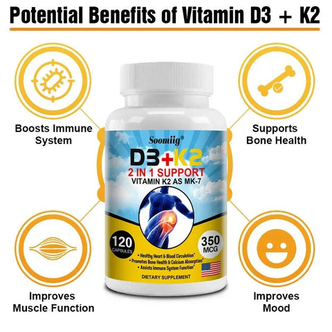 Vitamin D3 K2 - Bone And Immune Support NutriAmazonia Adults - nutriamazonia