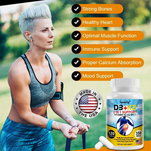 Vitamin D3 K2 - Bone And Immune Support NutriAmazonia Adults - nutriamazonia