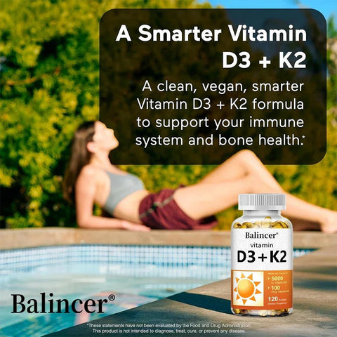 Vitamin D3 K2 - Bone Health Support Balincer Adults - nutriamazonia