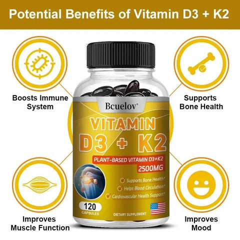 Vitamin D3 K2 MK7 - Immune Health Bcuelov Adults Vital - nutriamazonia