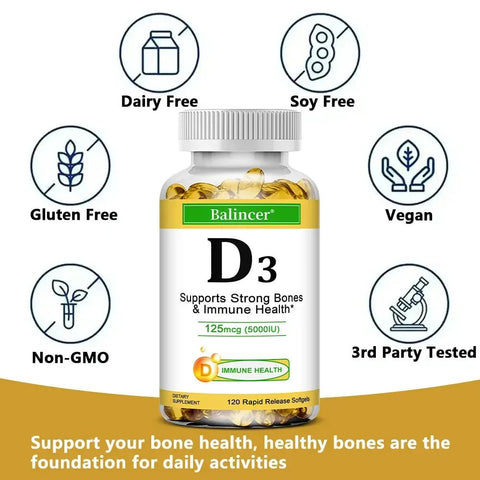 Vitamin D3 - Supports Strong Bones Balincer Adults Premium - nutriamazonia